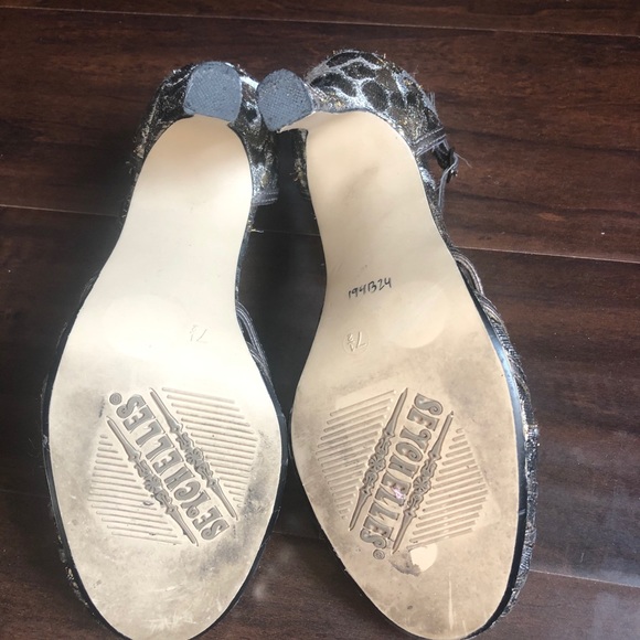Seychelles fabric and leather metallic pumps anthropology - Picture 7 of 8